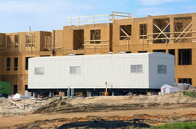 construction site with temporary office rentals in Harlingen